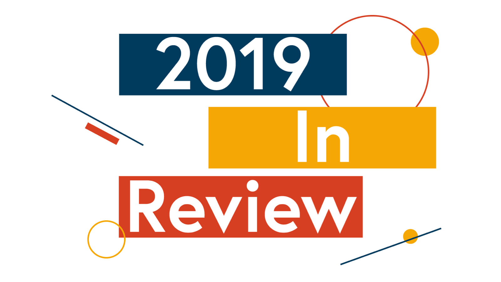 2019 in Review inside rectangular boxes