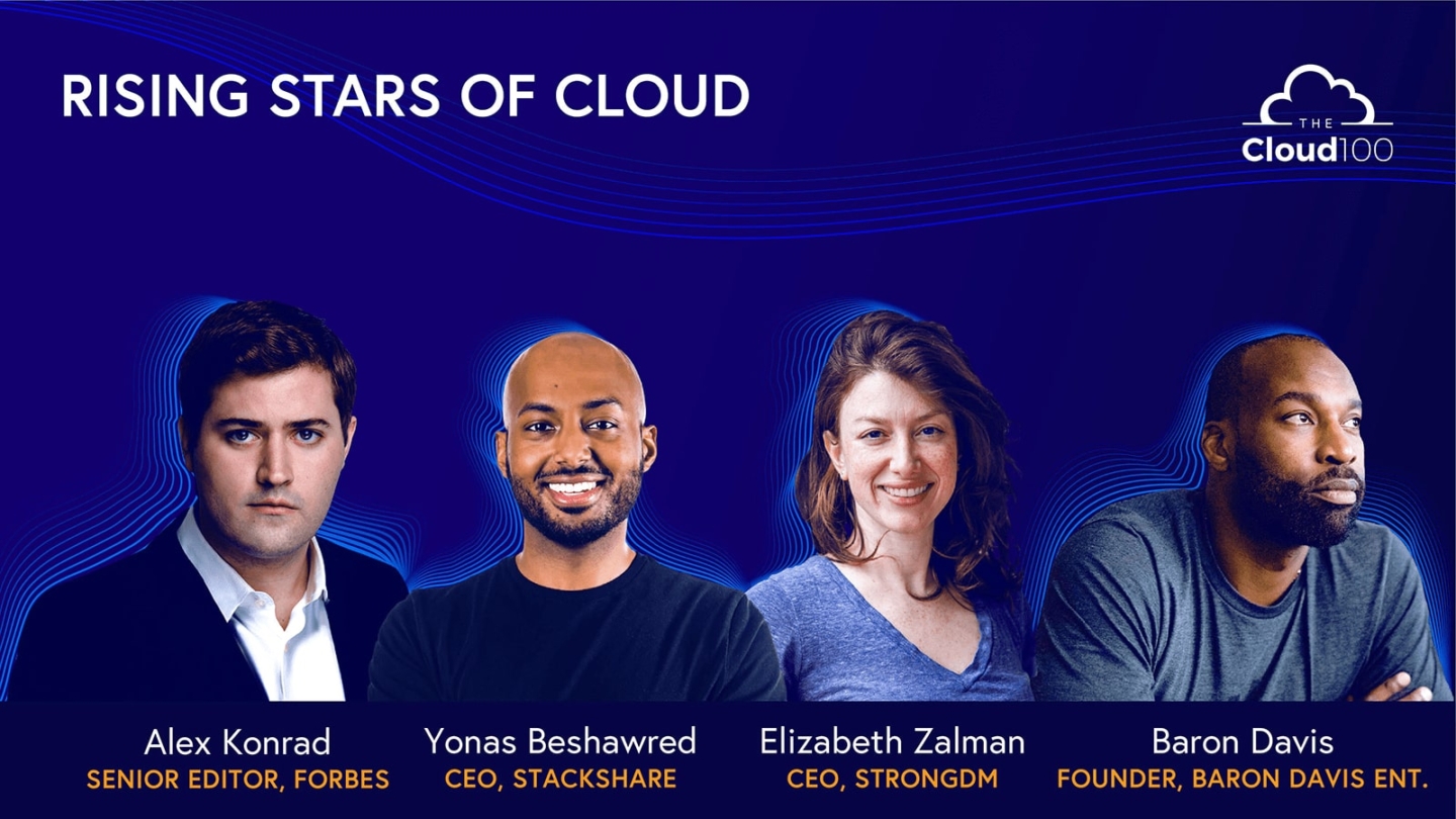 headshot of four people with The Cloud 100 logo