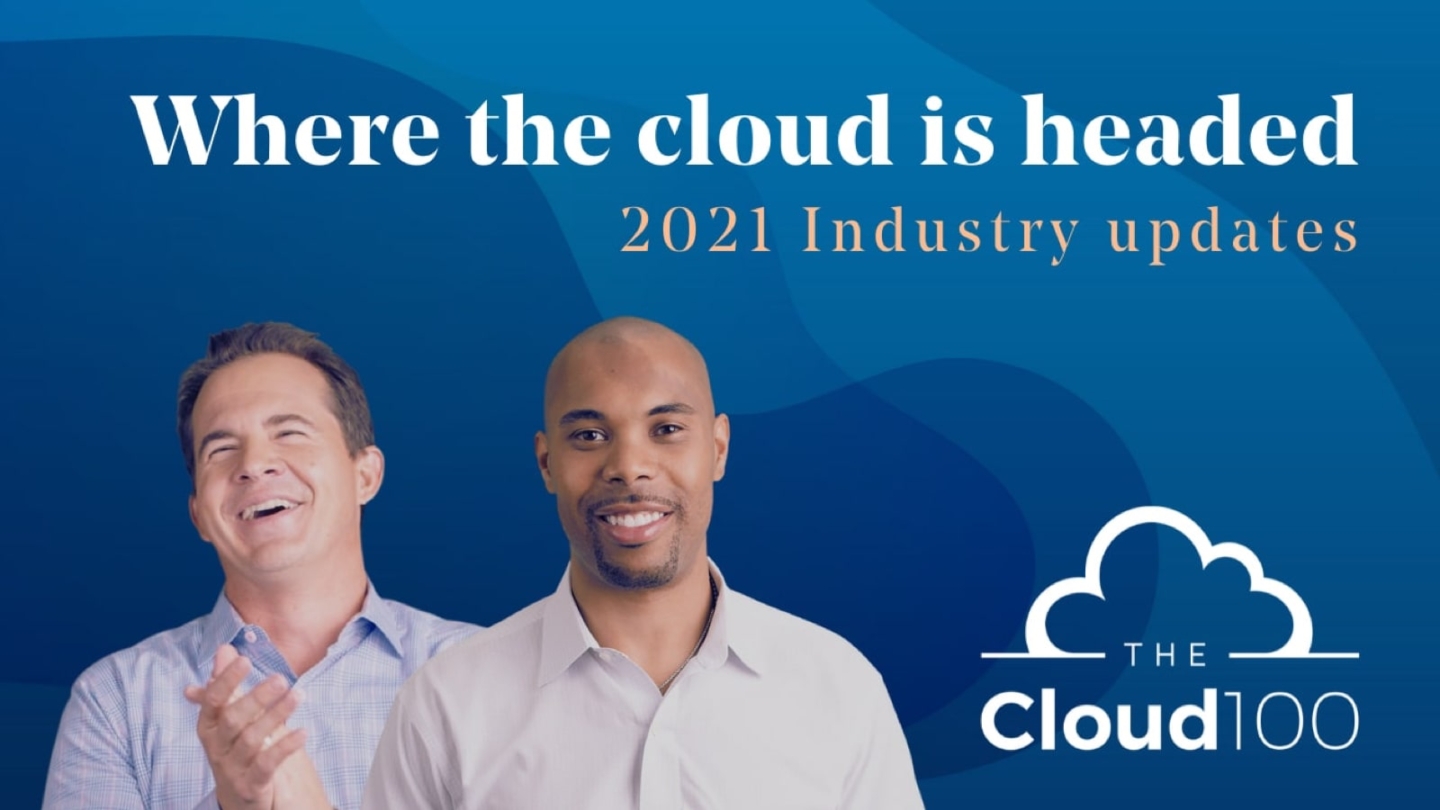 headshot of two people with The Cloud 100 logo