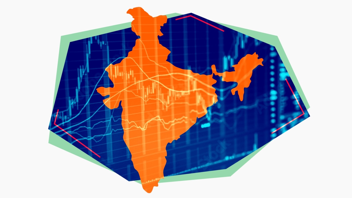 graphic illustration of India map