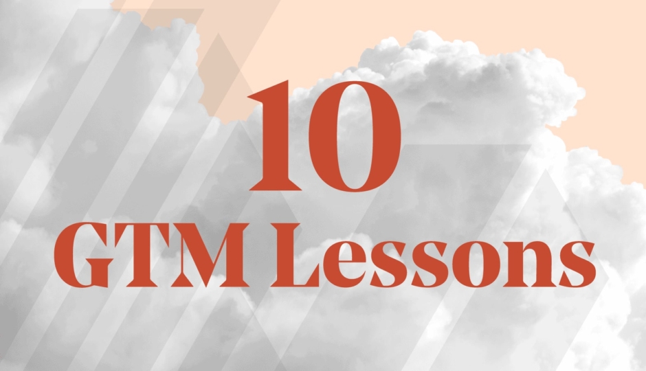 10 GTM Lesson text written on top of clouds