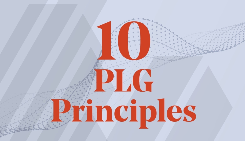 abstract lines with 10 PLG principles written on top