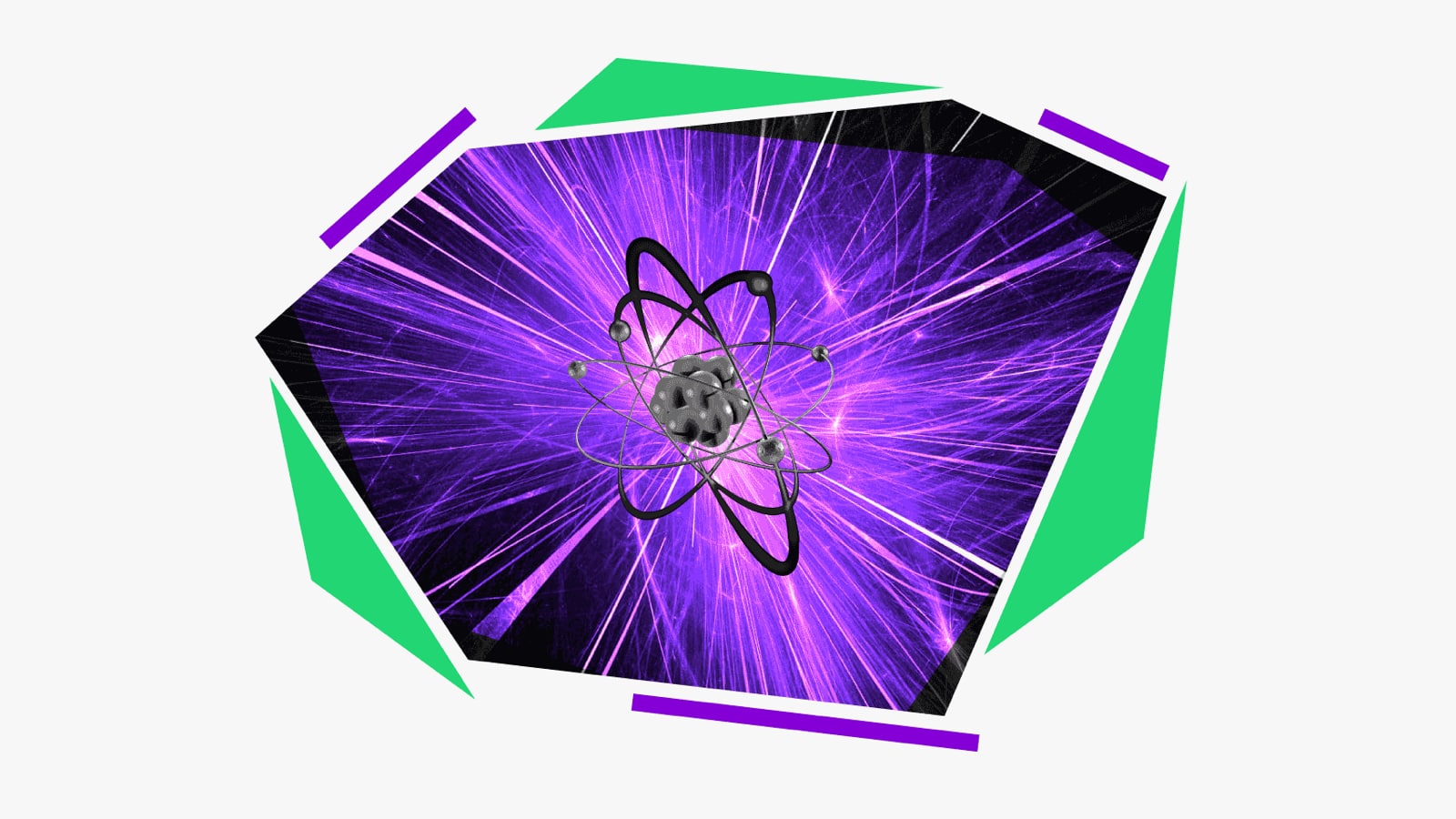 exploding atom in a purple light