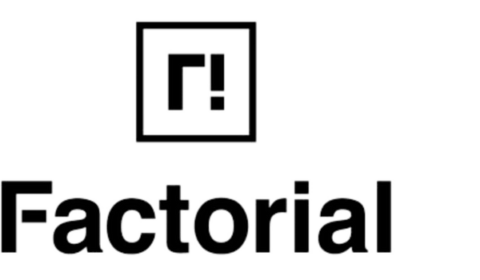 Factorial logo in black