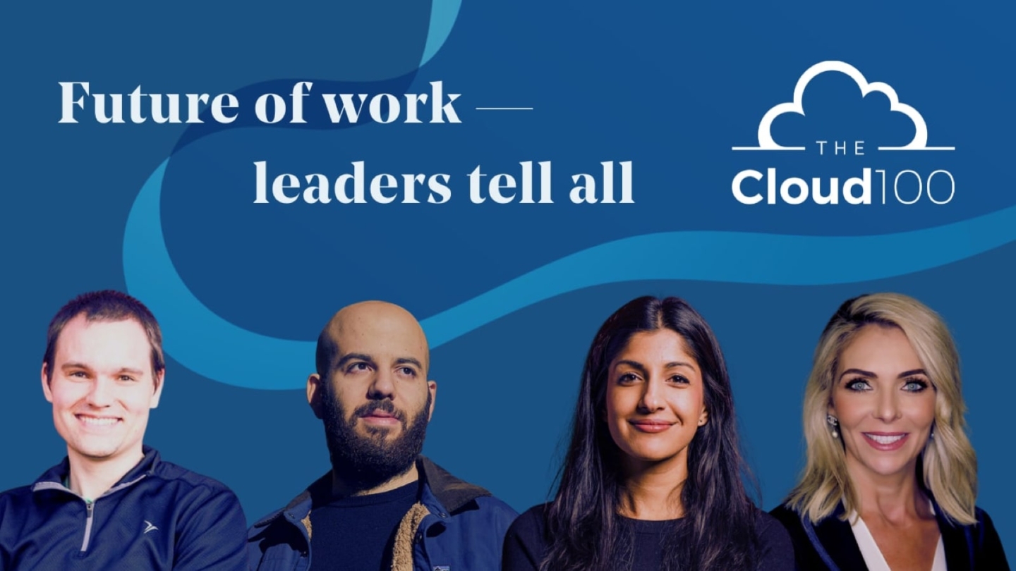 headshot of four people with The Cloud 100 logo