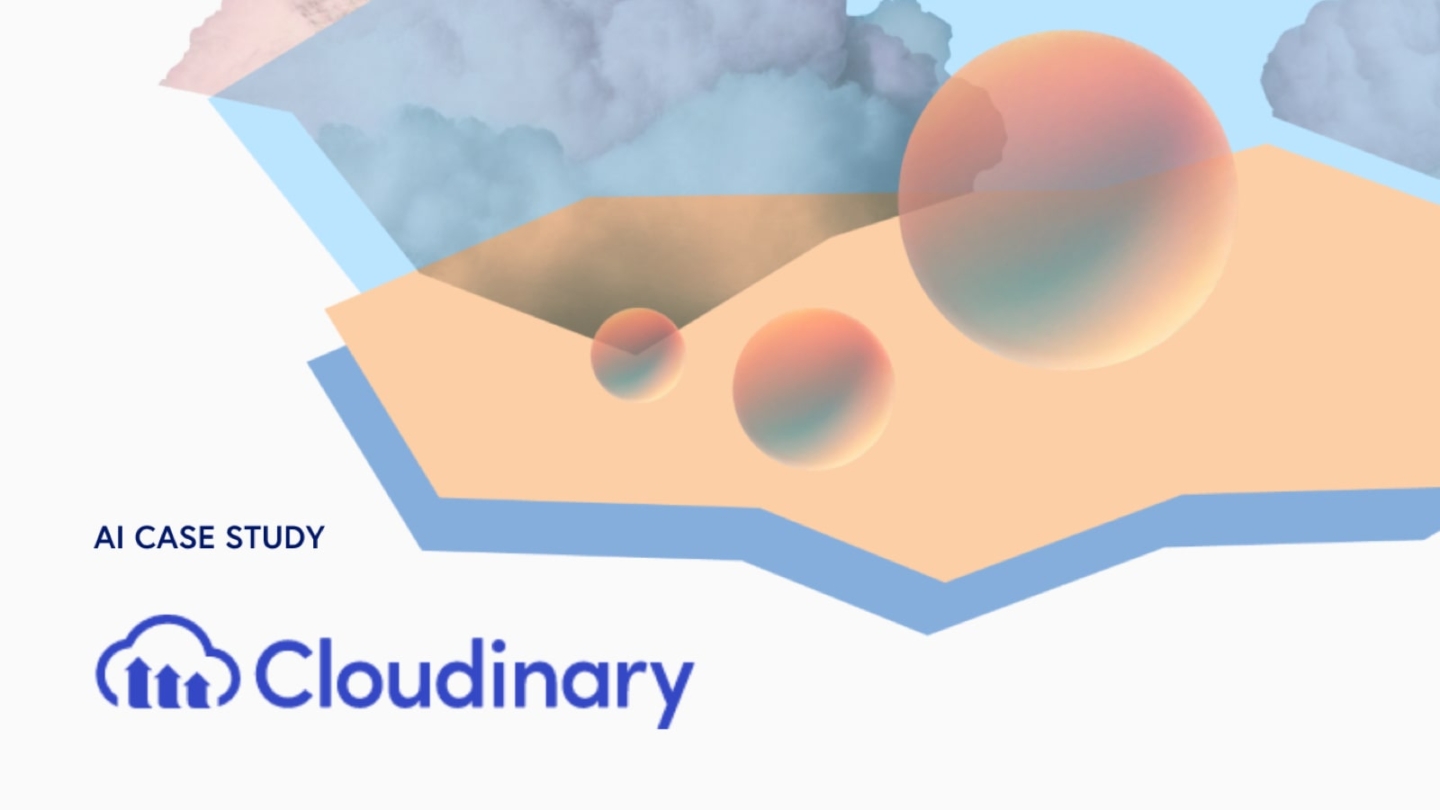 illustrative graphic with Cloudinary logo