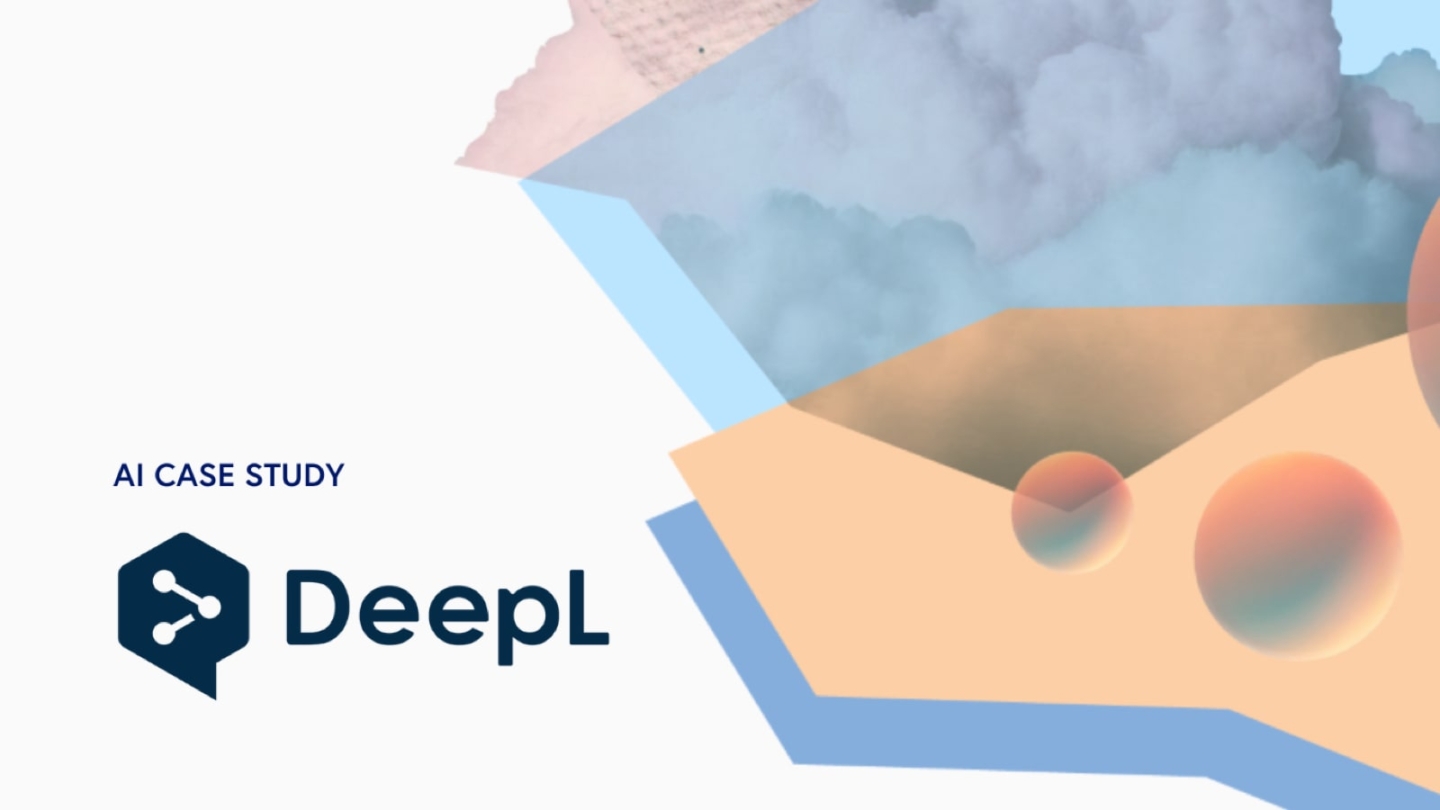 illustrative graphic with DeepL logo