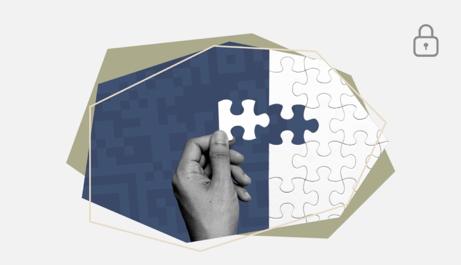 illustrative graphic of hand putting a puzzle piece in place