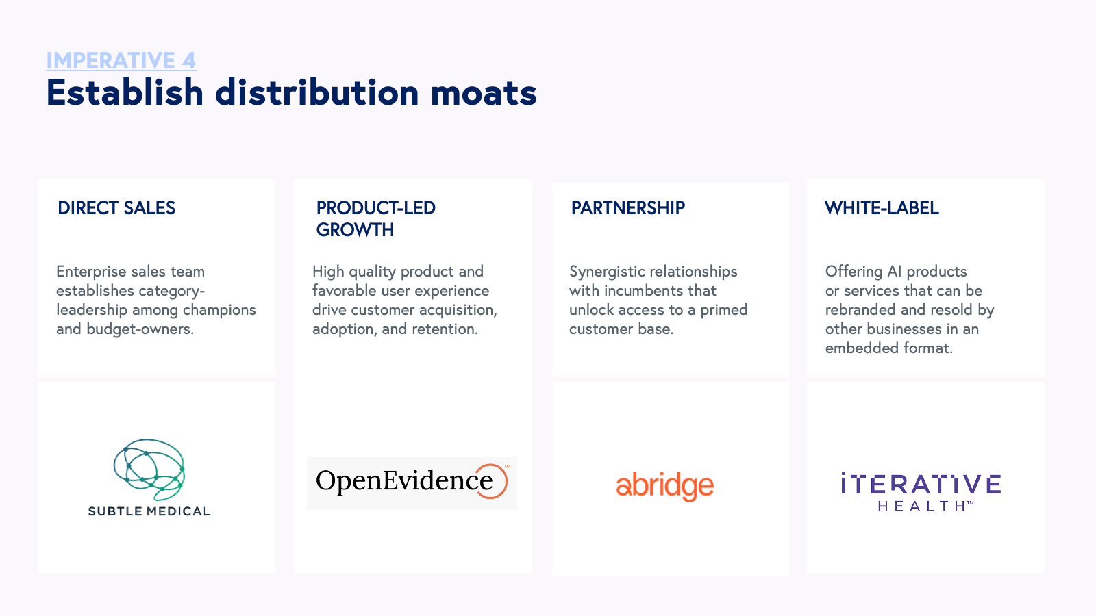 Establish distribution moats