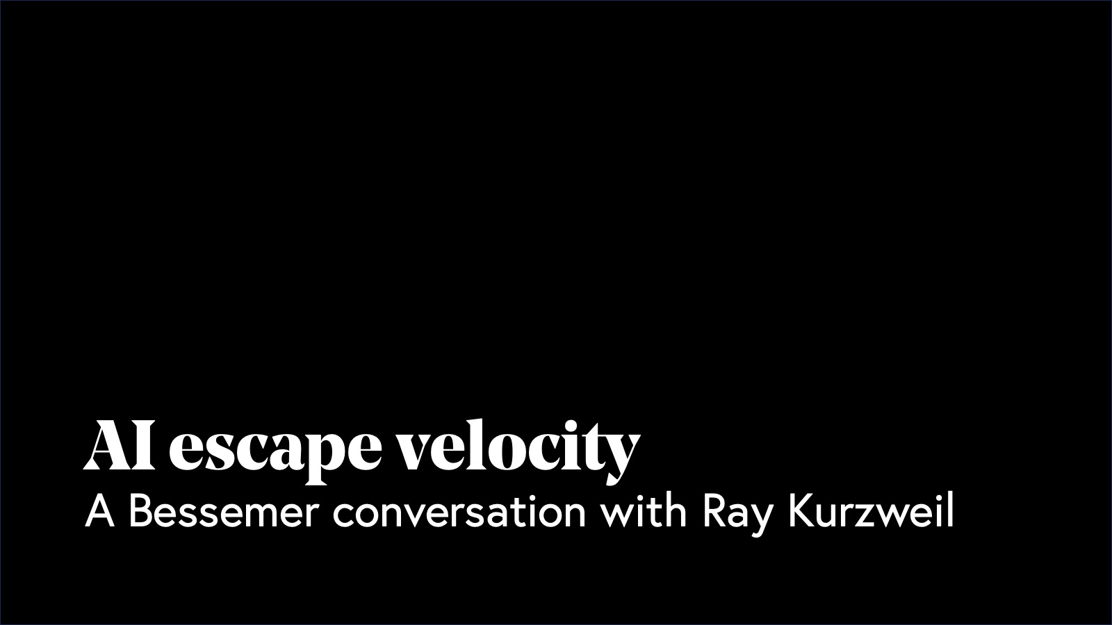 Title slide AI escape velocity