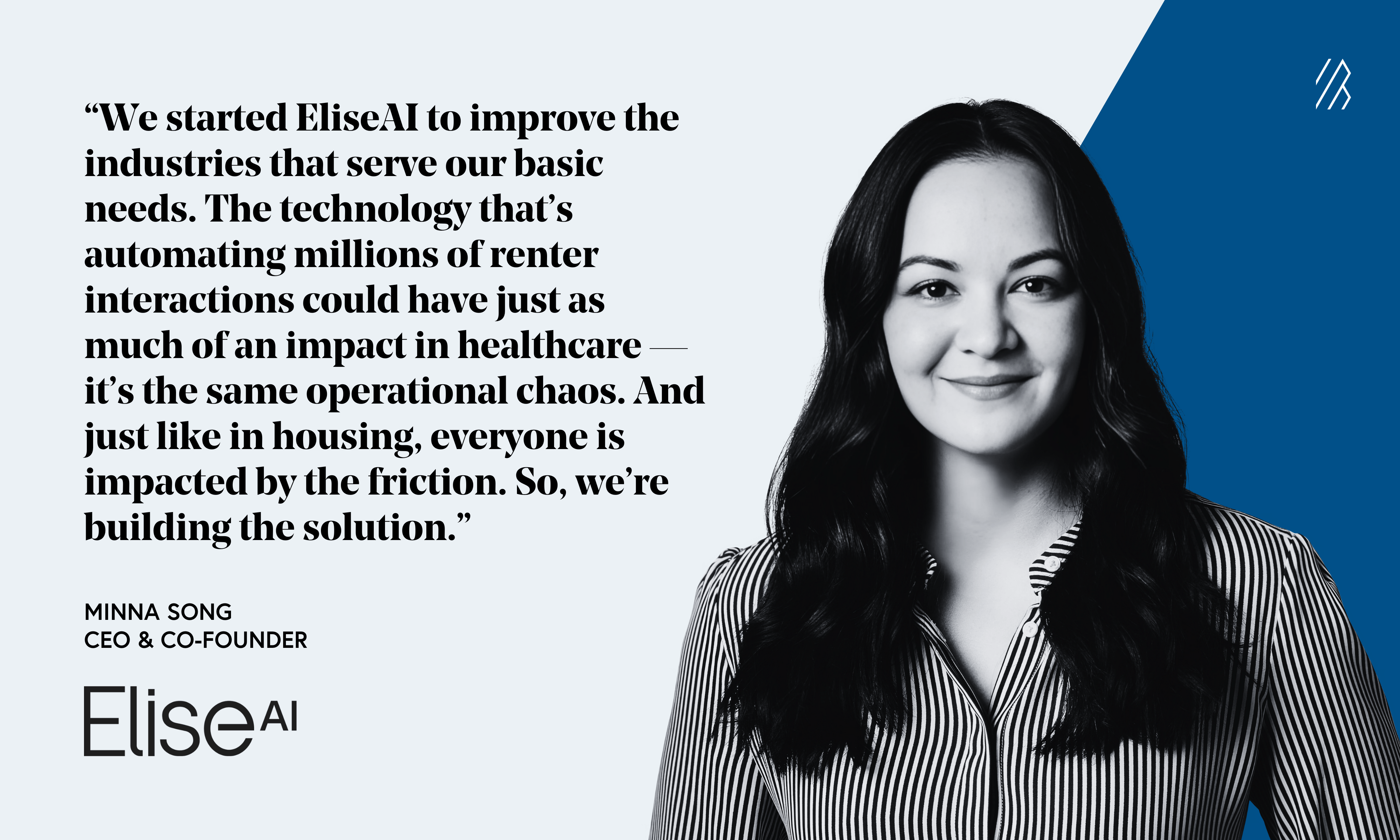 CEO quote graphic — Elise AI Minna Young