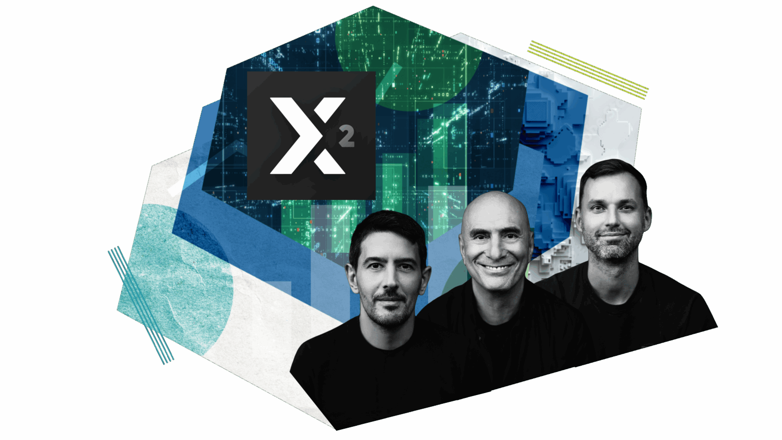 AlgoX2 main graphic with founders